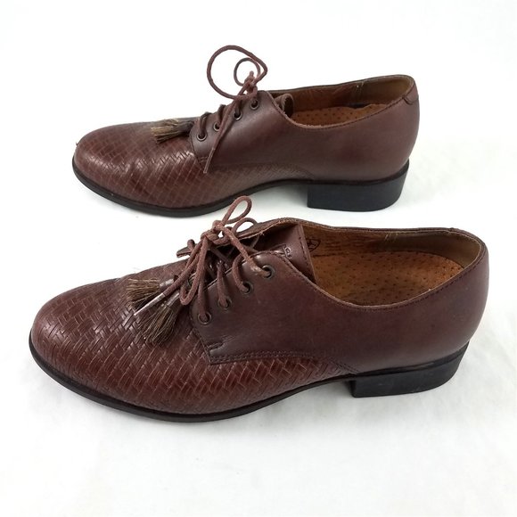 Ariat Leather Basketweave Oxfords Dress Shoes - Picture 2 of 8